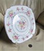 Preowned vintage Royal Albert fine bone china square dinner plate in the embroidered Petit Point floral needlepoint pattern