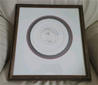 Laura T Woolschlager hand colored aquatint etching 12 of 45 rustic wood frame rare Art home decor