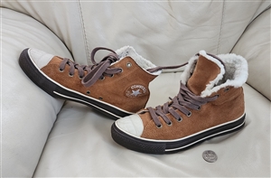 2010 converse chuck taylor beverly chocolate brown suede fur lined boots