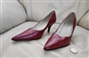 Elegant vintage burgundy Leather women pumps sz 6