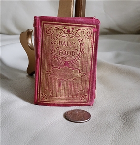 Antique miniature prayer book Daily Food worn red front cover collectible books