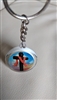 Vintage Religious Keychain Jesus Cross Double Sided Capsule Spiritual Gift