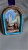 Our Lady of Guadalupe hand made fabric and thread Icon with hanging loop.