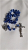 Vintage Blue Faceted Plastic Bead Catholic Rosary INRI Crucifix