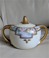 Antique gold embossed floral decor sugar bowl elegant table setting gifts and table setting