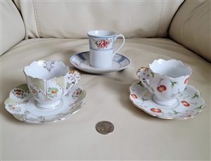 UCAGCO Japan vintage porcelain cups and saucers small collectible display