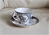 Porcelain teacup and saucer Montana historical vintage porcelain table setting accessories