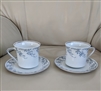 Johann Haviland Germany floral white blue teacup saucer white porcelain with pale blue florals elegant decor