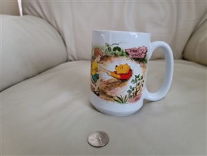 Large Disney Store ceramic mug with Winnie the Pooh stuck in Rabbits house and friends 1998