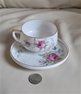 Dresden Rose eggshell Japanese teacup and saucer elegant collectible porcelain table setting decor