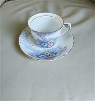 Vintage Colclough floral teacup saucer set England collectible teacups and saucers table serving decor
