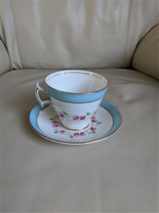 Phoenix Bone China teacup saucer TF and S LTD sign collectible multitone small decor
