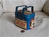 Vintage 1988 Pepsi Cola tin box basket with blue dual handles and nostalgic advertising graphics