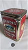 Caramel Toffy Slades large lidded tin 1950 collectible vintage storage resolution for home, workshop, business, or collection