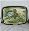 American Homestead Summer Currier & Ives metal tin tray.