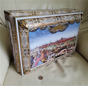 Lebkunchen-Smidt ornate tin chest storage German huge vintage home display and gift idea