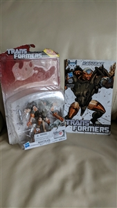preowned Transformers Generations Thrilling 30 Beast Wars Rattrap figure and comic set