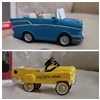 Hallmark 1997 Kiddie Car Classics Murray metal dump truck and late 1990s Coca-Cola 1957 Chevy resin convertible set in original boxes