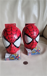 2004 Mega Bloks Marvel Spider-Man head storage container building block toy sets lot of 2 number 1906