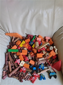 Wooden building blocks Lincoln log and other set rare find collectible toys and gifts