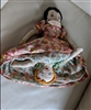 Antique 14 inch handcrafted Topsy Turvy rag doll with Topsy and Eva two-sided design and wool hair