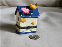 Birdhouse trinket box porcelain storage jewelry box collectible display and gift idea