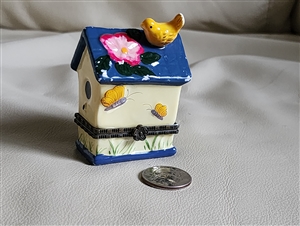 Birdhouse trinket box porcelain storage jewelry box collectible display and gift idea