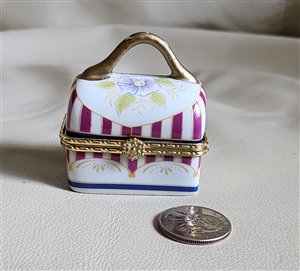 Porcelain trinket box purse in colorful finish jewelry storage home decor