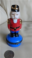 Porcelain Nutcracker soldier trinket treasure box Holiday gifts and decorative display