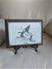 Wall Art Signed Brother Matthew Gallagher Geese Marble Slab Etching Framed