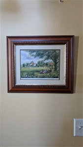 Terry Harrison pencil sign Cricket game print art collectible display for home decor and great gift idea