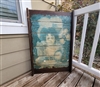 1970s Coca Cola Hilda Clark wood plank primitive wall art decoupage vintage advertising rustic decor