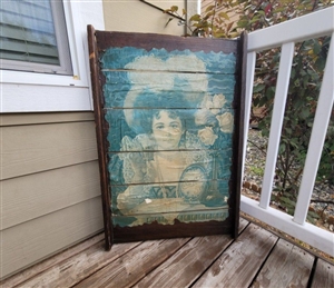 1970s Coca Cola Hilda Clark wood plank primitive wall art decoupage vintage advertising rustic decor