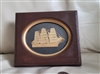 Vintage, handcrafted,  The Henry B. Hyde Down-Easter ship, brass silhouette metalwork  picture, framed.