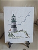 Vintage lighthouse cross-stitch needlework, Cape Disappointment display.