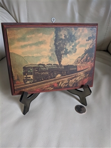 preowned vintage southern pacific cab forward wood plaque
