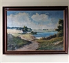 Original E. Birk Oil on Canvas Landscape Painting for Restoration