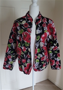 Preowned 1990s Rebecca Malone women quilted floral cotton jacket SZ Large