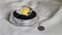Lucite clear powder jar storage  box with rose lid vanity desk