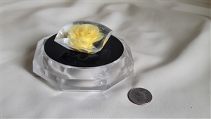 Lucite clear powder jar storage  box with rose lid vanity desk